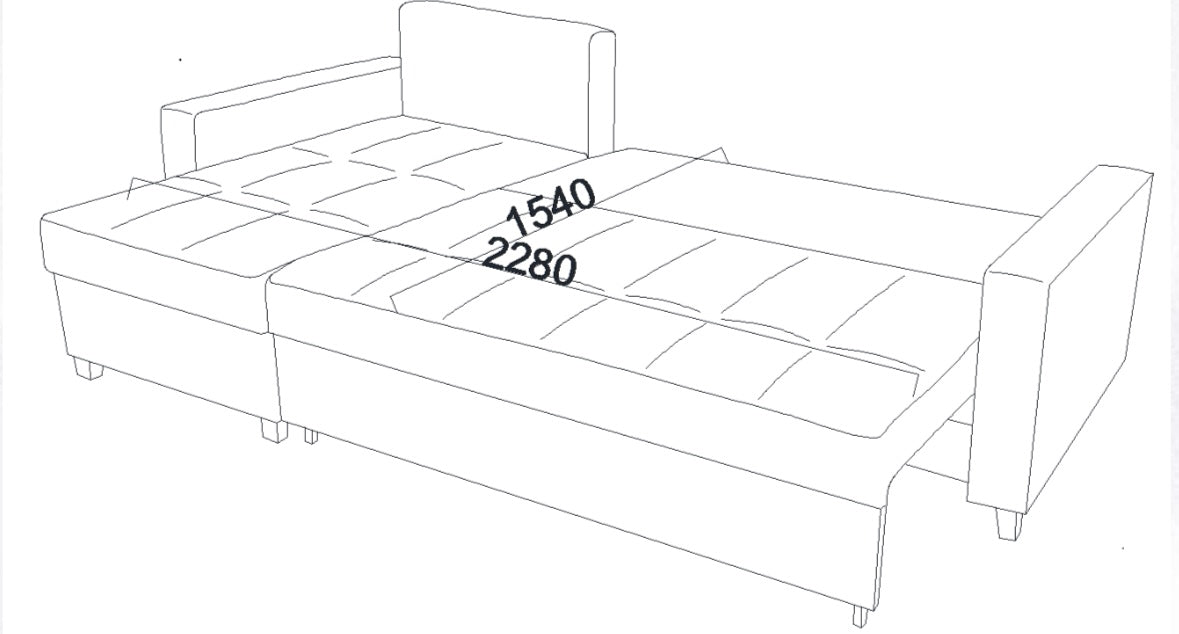 Mocca Ecksofa mit Schlaffunktion und Bettkasten, L-Form, Schlaffsofa mit Bettfunktion, inkl. 3 Rückkissen und 2 Armlehnenkissen